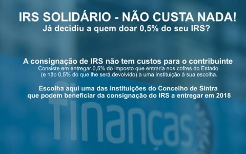 IRS - Apoie as instituições do Concelho de Sintra. Não custa nada.